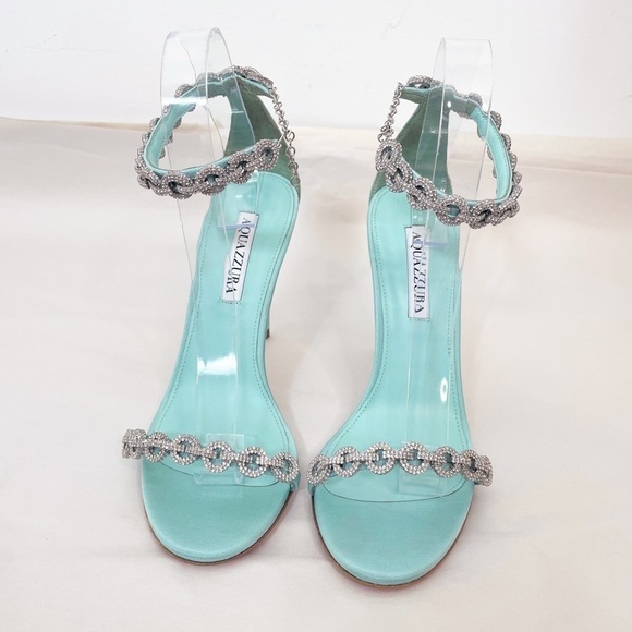 Worn once Aquazzura Love Link Crystal Embellished Heels - Picture 5 of 10